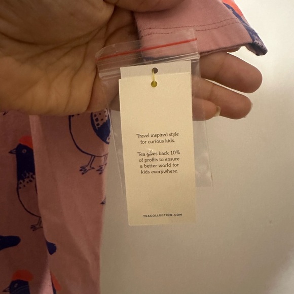 Pink Bird Patterned Kids Dress - Picture 4 of 6